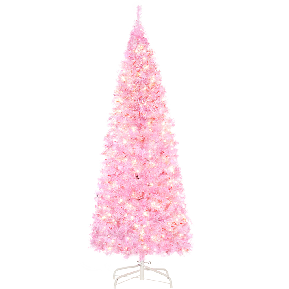 EverglowWarm White LED Pre-Lit Pink Artificial Christmas Tree 5ft Image 1