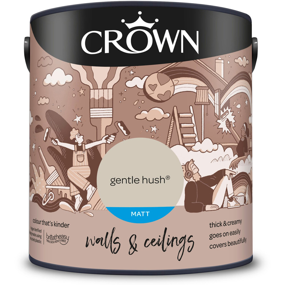 Crown Walls and Ceilings Gentle Hush Matt Emulsion Paint 2.5L Image 2