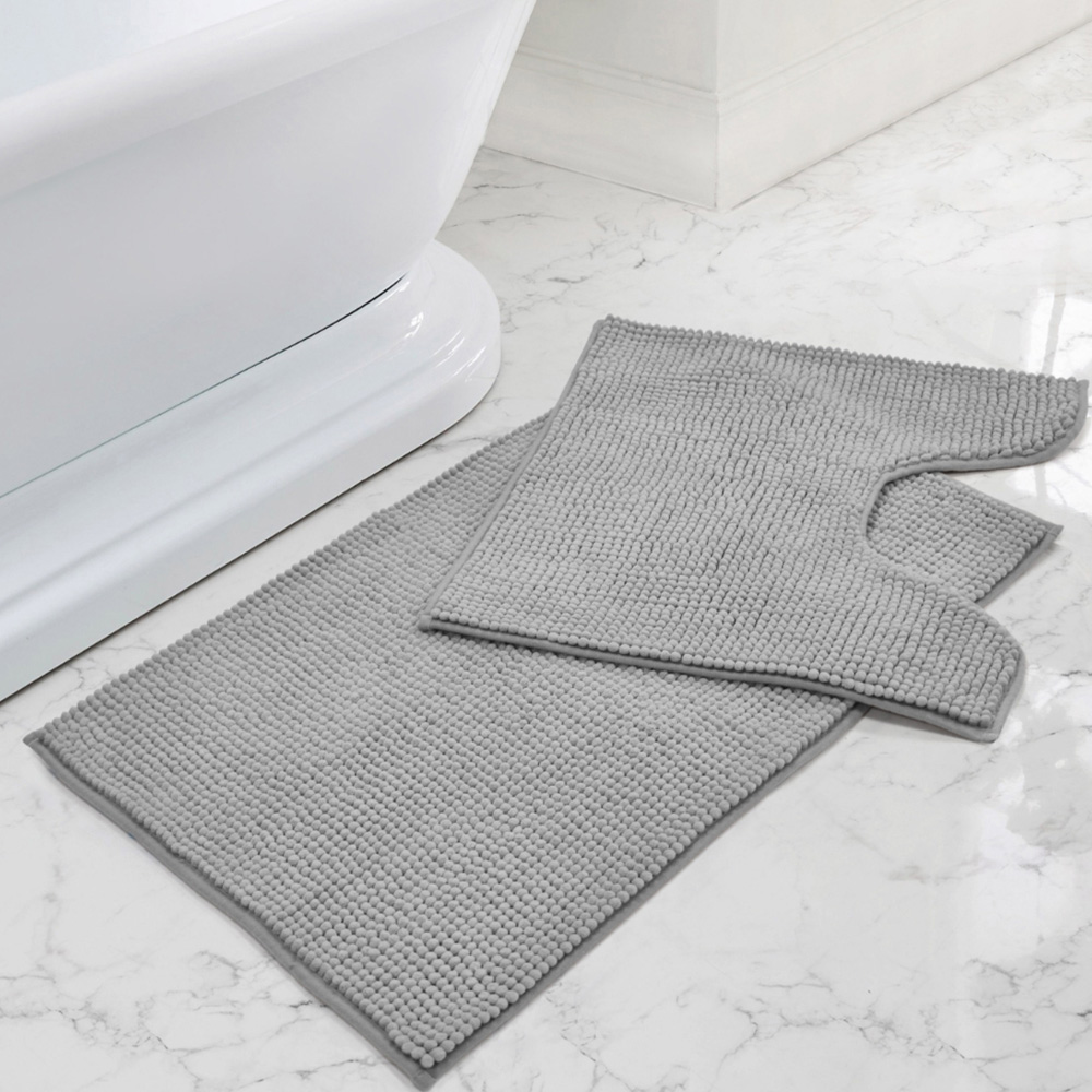 Mayfair Grey Shaggy Noodle Bath Mat 50 x 80cm Image 9