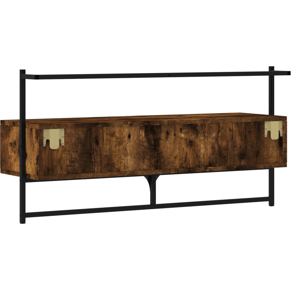 vidaXL 2 Drawer Smoked Oak and Black TV Cabinet Image 6