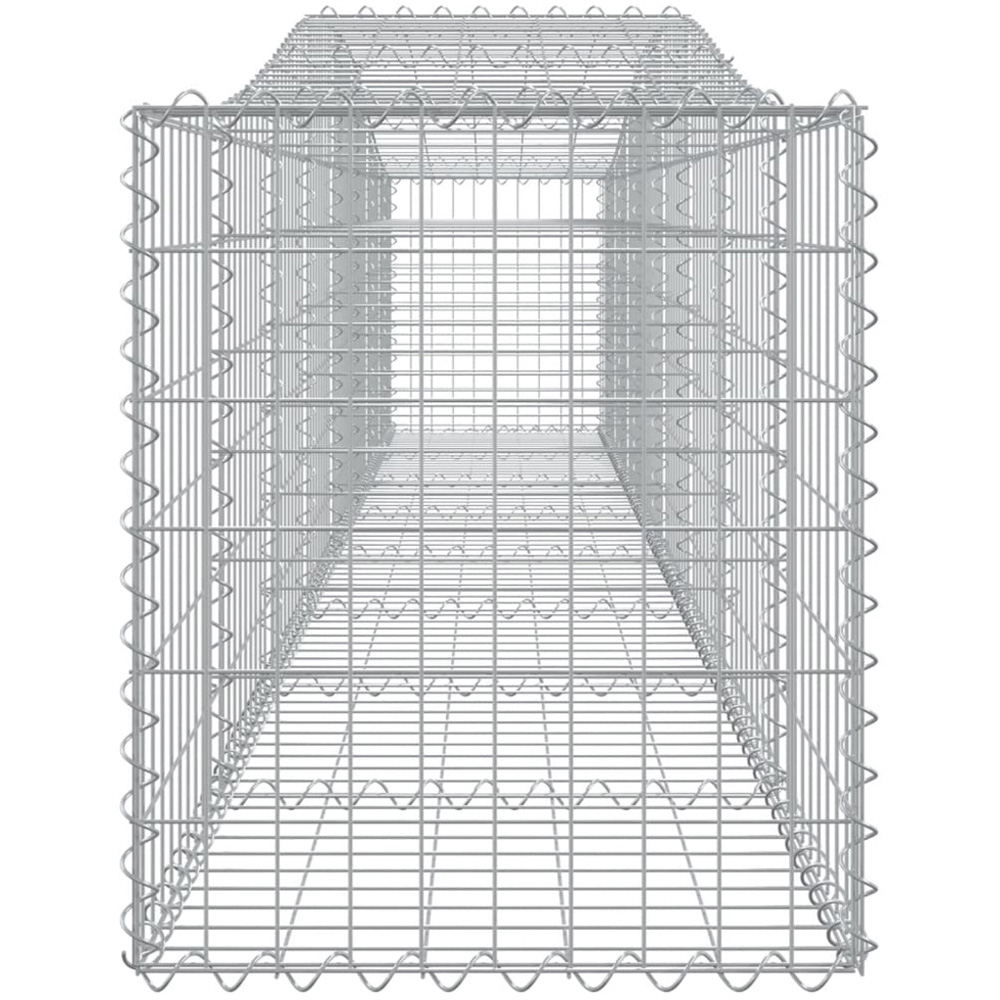 vidaXL Silver Galvanised Iron Arched Gabion Basket 400 x 50 x 60/80cm 9 Pack Image 3
