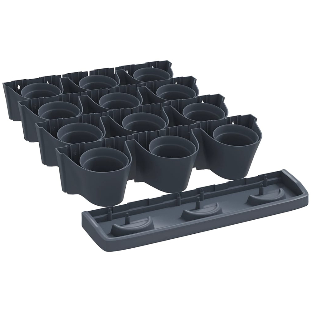 vidaXL Anthracite Polypropylene Garden Planter 750ml 12 Pack Image 2