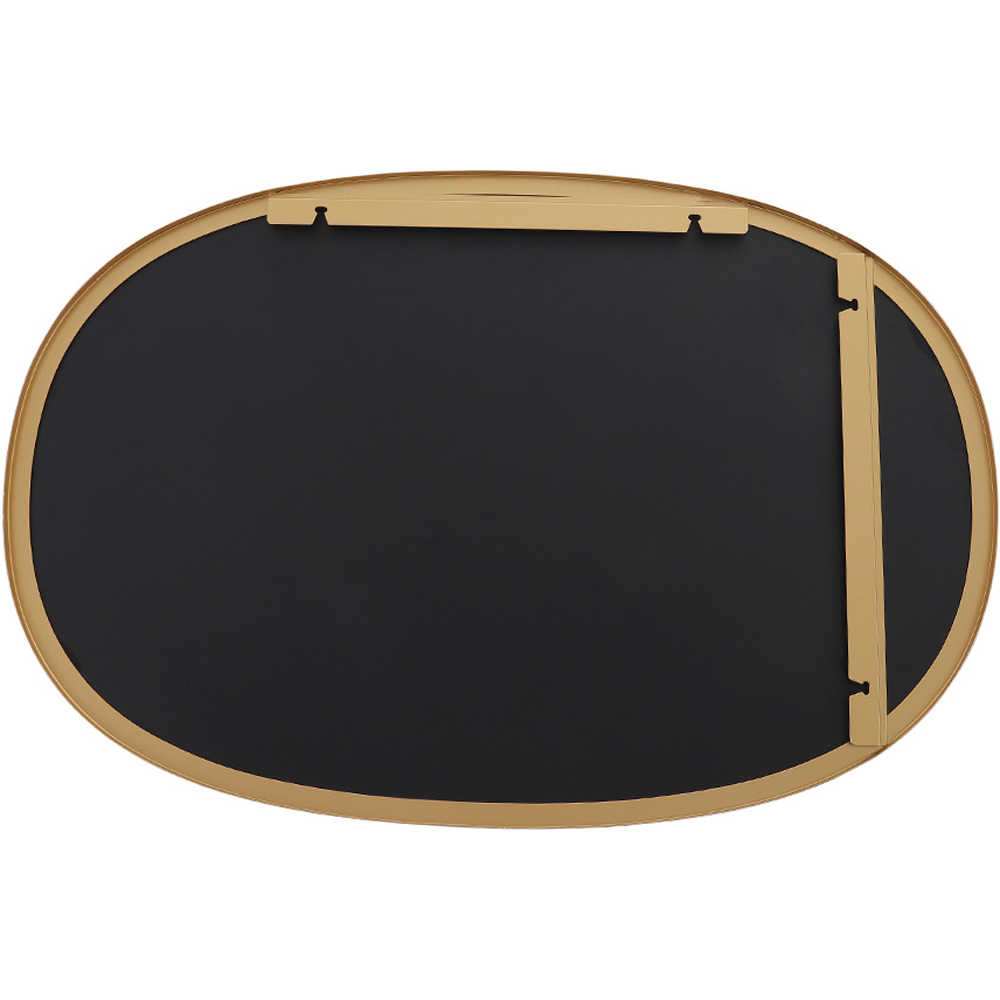 H&O Direct Black Decorative Oval Wall Mirror with Metal Frame Image 3