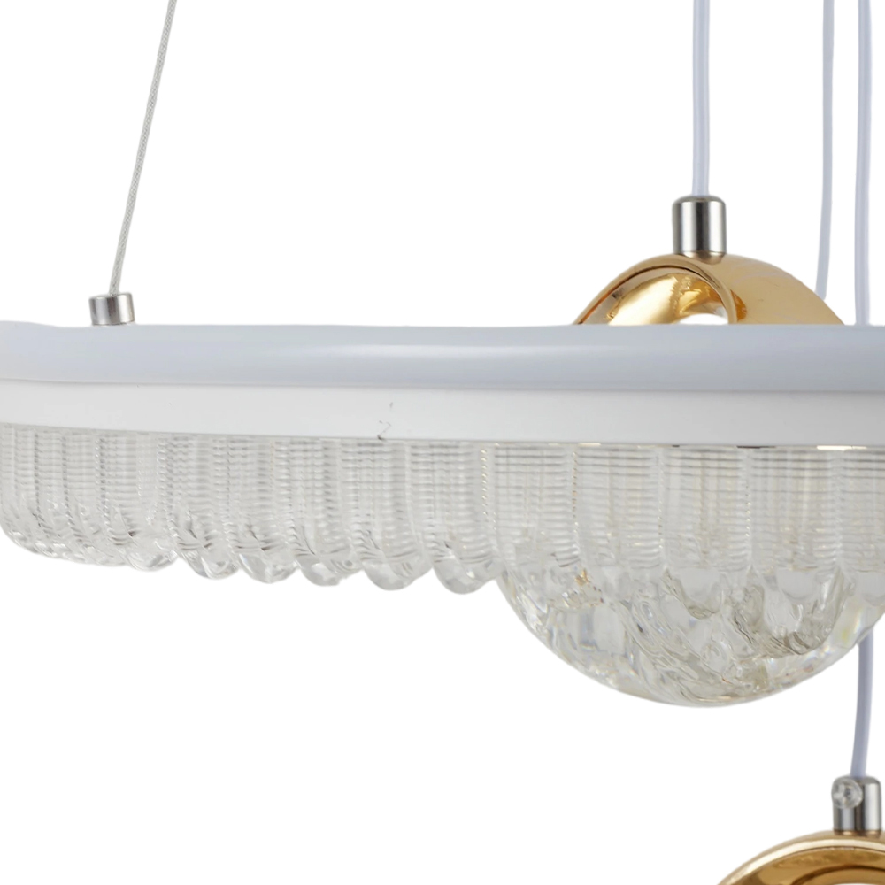 Living and Home Gold and Clear Acrylic LED Pendant Light 60W Image 6