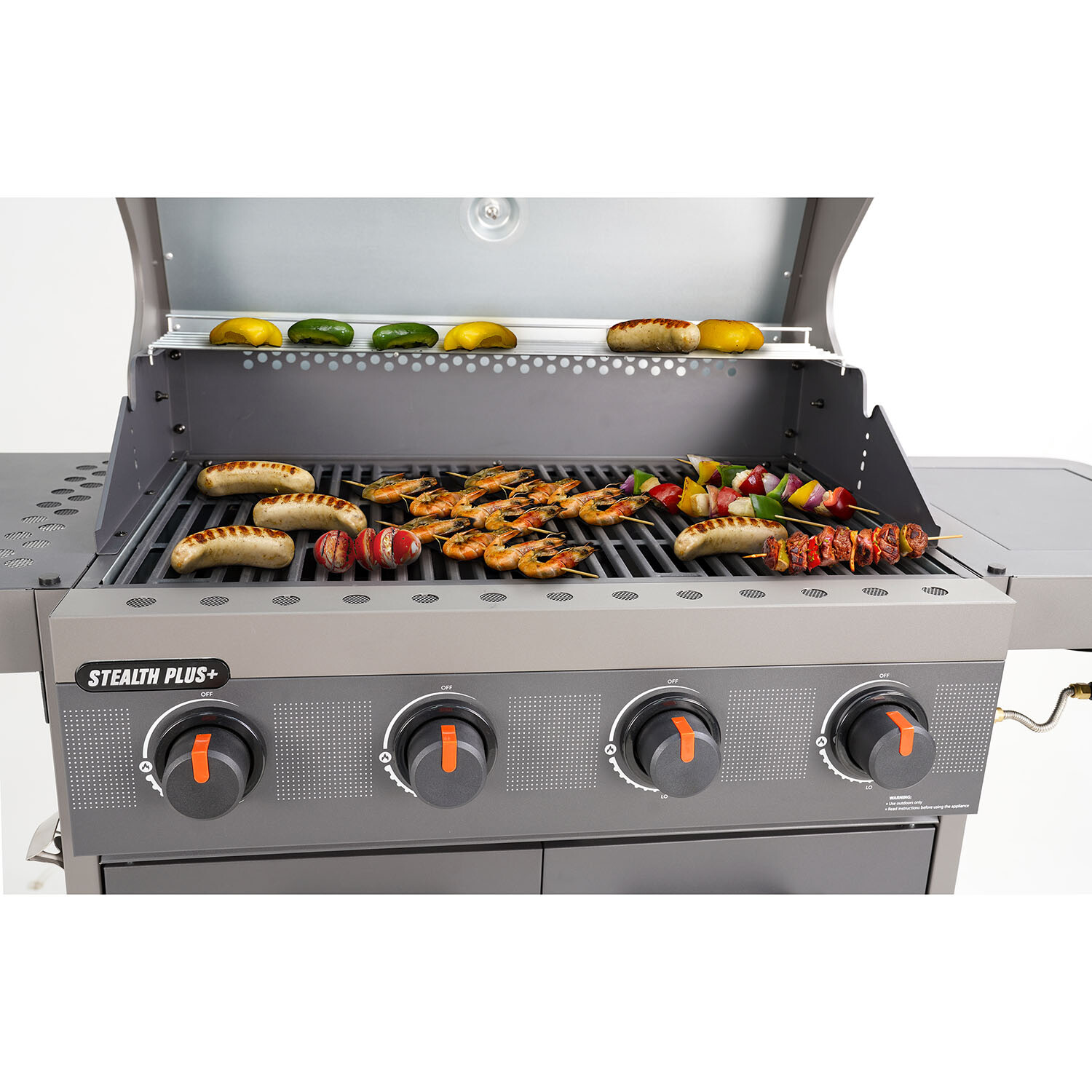 Cubal 4 Burner Gas BBQ with Side Burner - Black Image 12