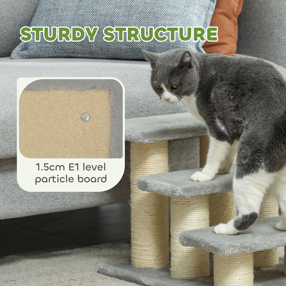 PawHut 3 Stair Lightweight Cat Steps Image 5