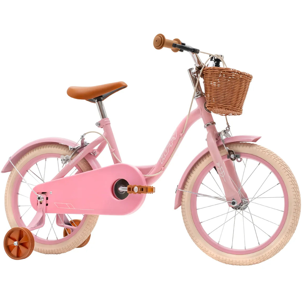 Huffy Vintage 16 inch Pink Kids Bike with Basket and Stabilisers Image 2