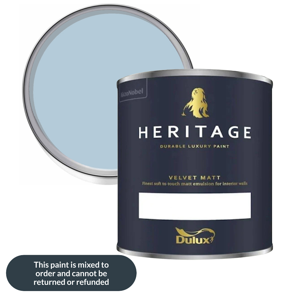 Dulux Heritage Walls and Ceilings Blue Ribbon Velvet Matt Emulsion Paint 1L Image 1