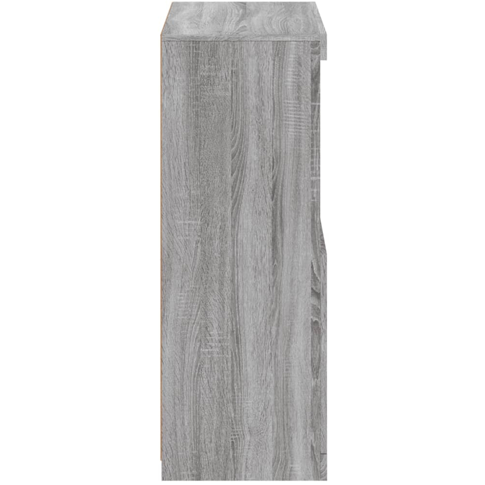 vidaXL 2 Door 2 Shelf LED Grey Sonoma Oak Side Cabinet Image 6