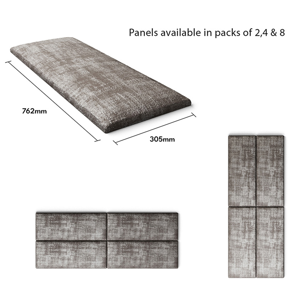 Aspire EasyMount Slate Distressed Velvet Upholstered Wall Mounted Headboard Panels 2 Pack Image 5