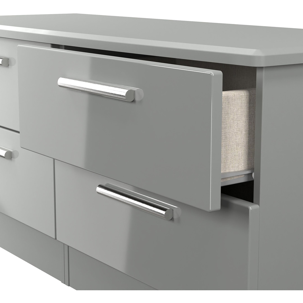Crowndale Knightsbridge 4 Drawer Grey Gloss and Dusk Grey Bed Box Ready Assembled Image 6