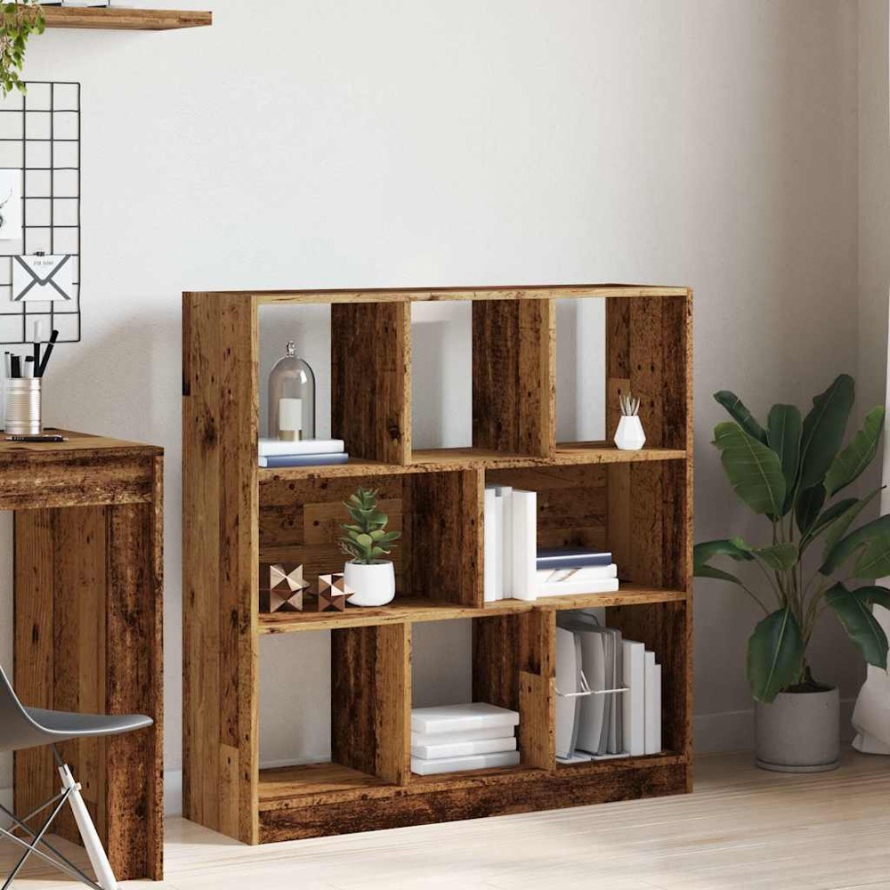 vidaXL 8 Shelf Old Wood Bookcase Image 3