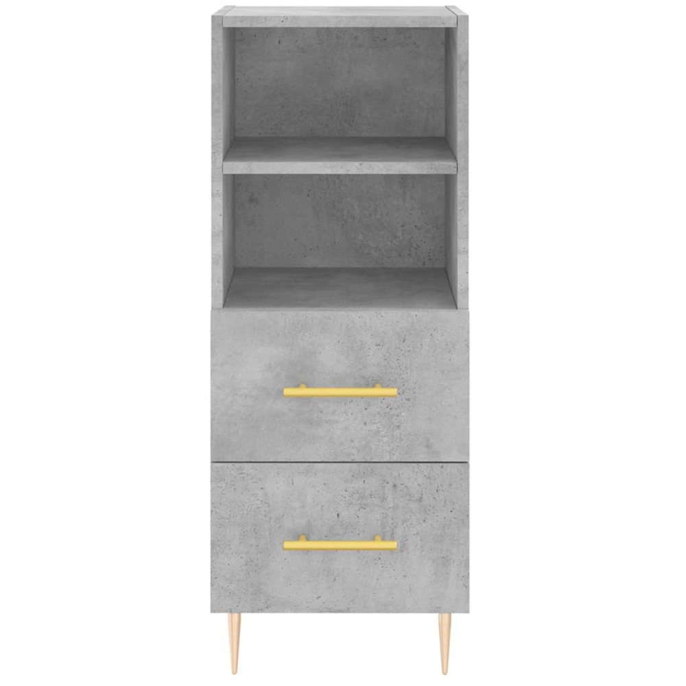 vidaXL Single Door 2 Drawer 2 Shelf Concrete Grey Highboard Image 6