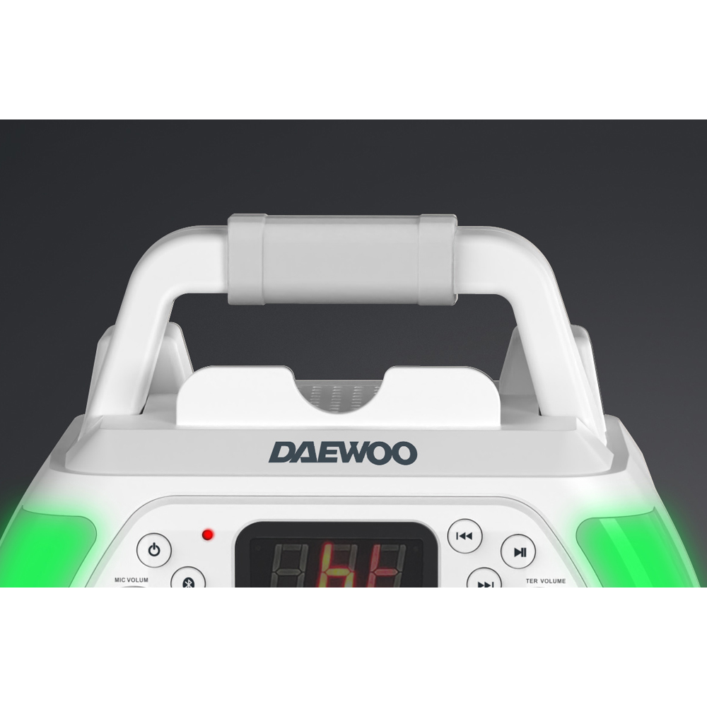 Daewoo White Compact Bluetooth Karaoke Machine Image 4