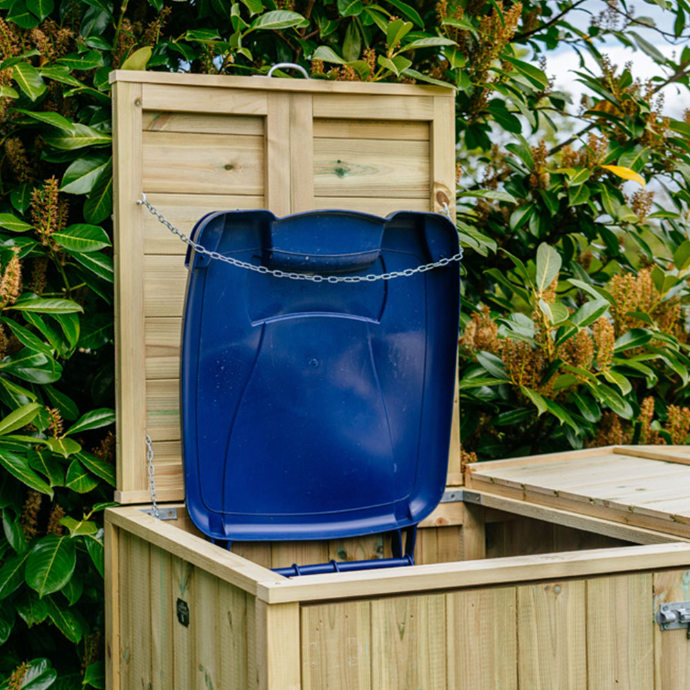 The Garden Village Shireburn 240L Triple Wheelie Bin Shed Image 5