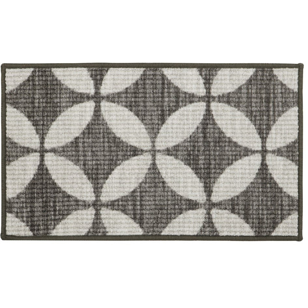 JVL Fiora Pewter Machine Washable Door Mat 44 x 75cm Image 1
