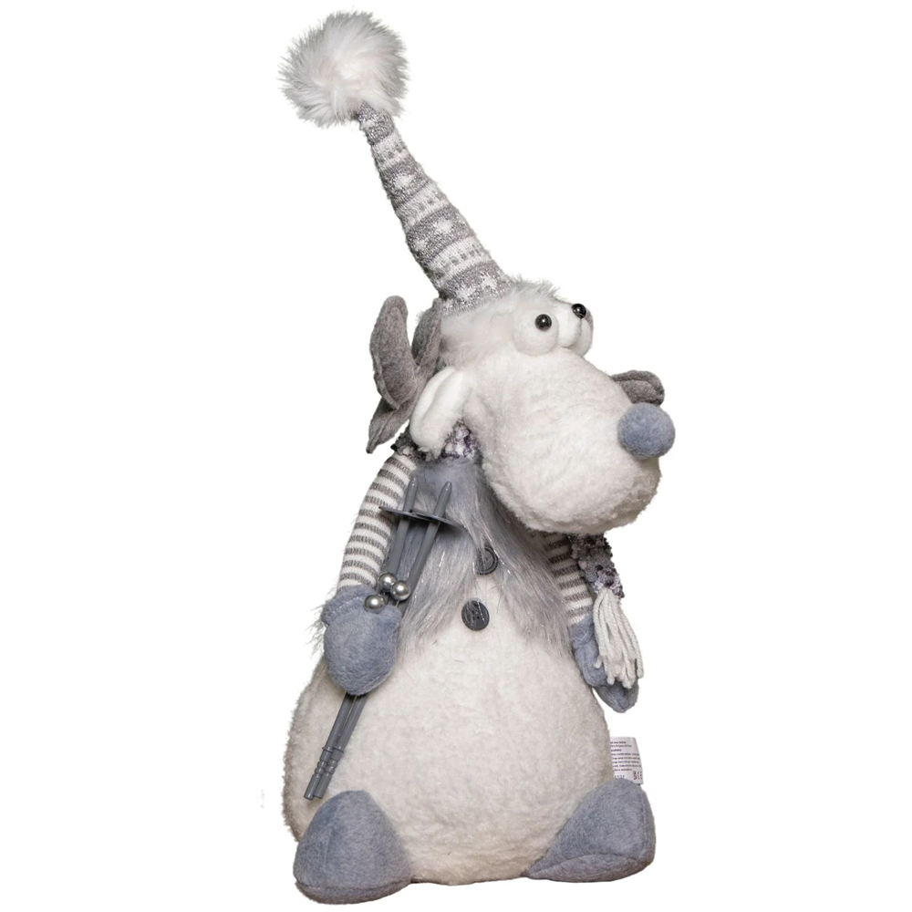 Samuel Alexander Light up Grey Sitting Reindeer Christmas Decoration Image 1