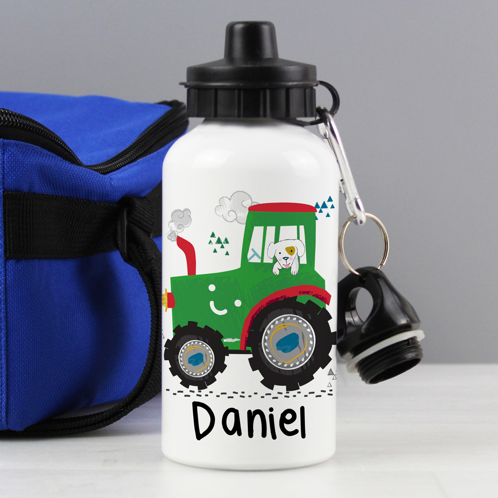Personalised Memento Tractor Drinks Bottle Image 3