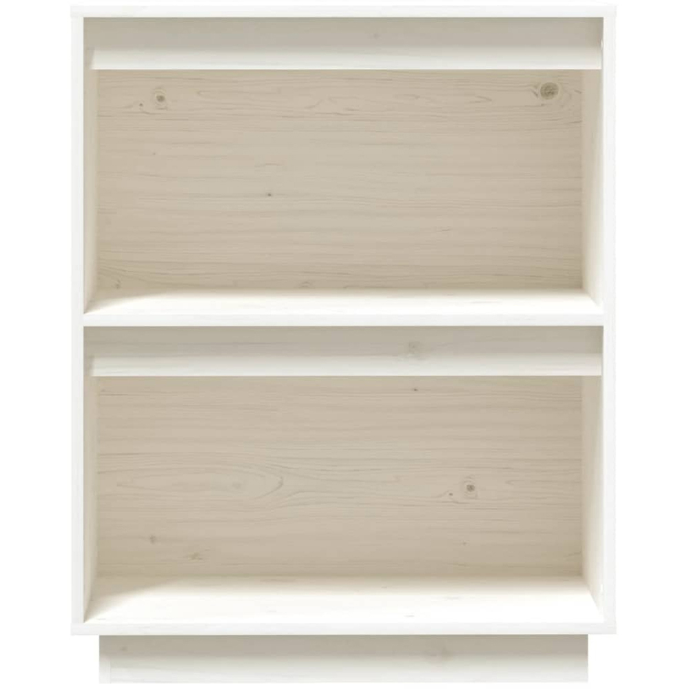vidaXL 2 Open Shelf White Solid Pine Wood Console Cabinet Image 4
