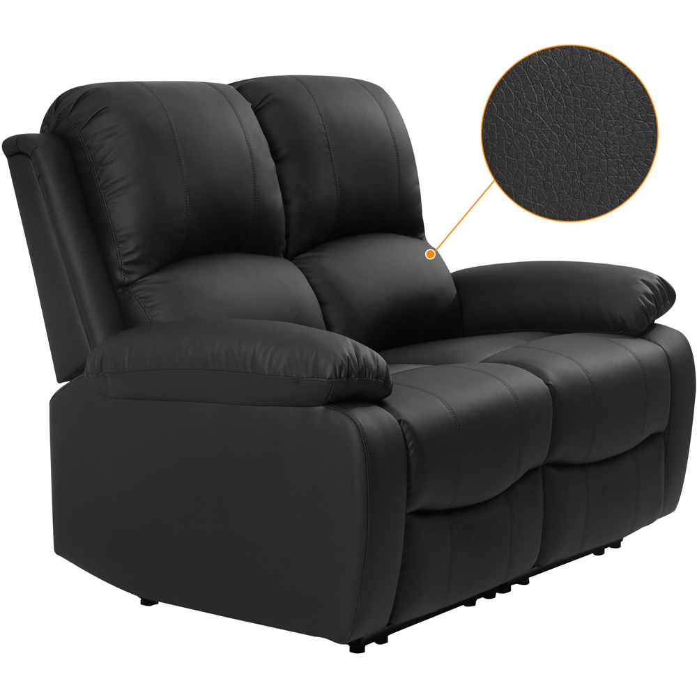 Comfy Living 2 Seater Black PU Leather Electric Recliner Sofa Image 5