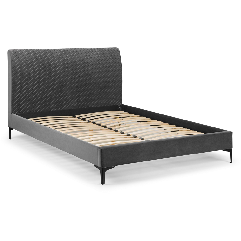 Julian Bowen Sanderson King Size Grey Velvet Bed Frame Image 4