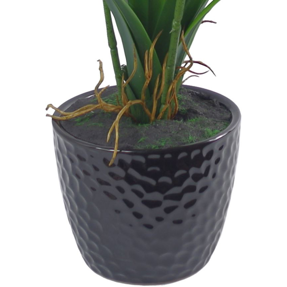 Leaf Large Dark Pink Artificial Orchid Plant in Ceramic Planter 50cm Image 3
