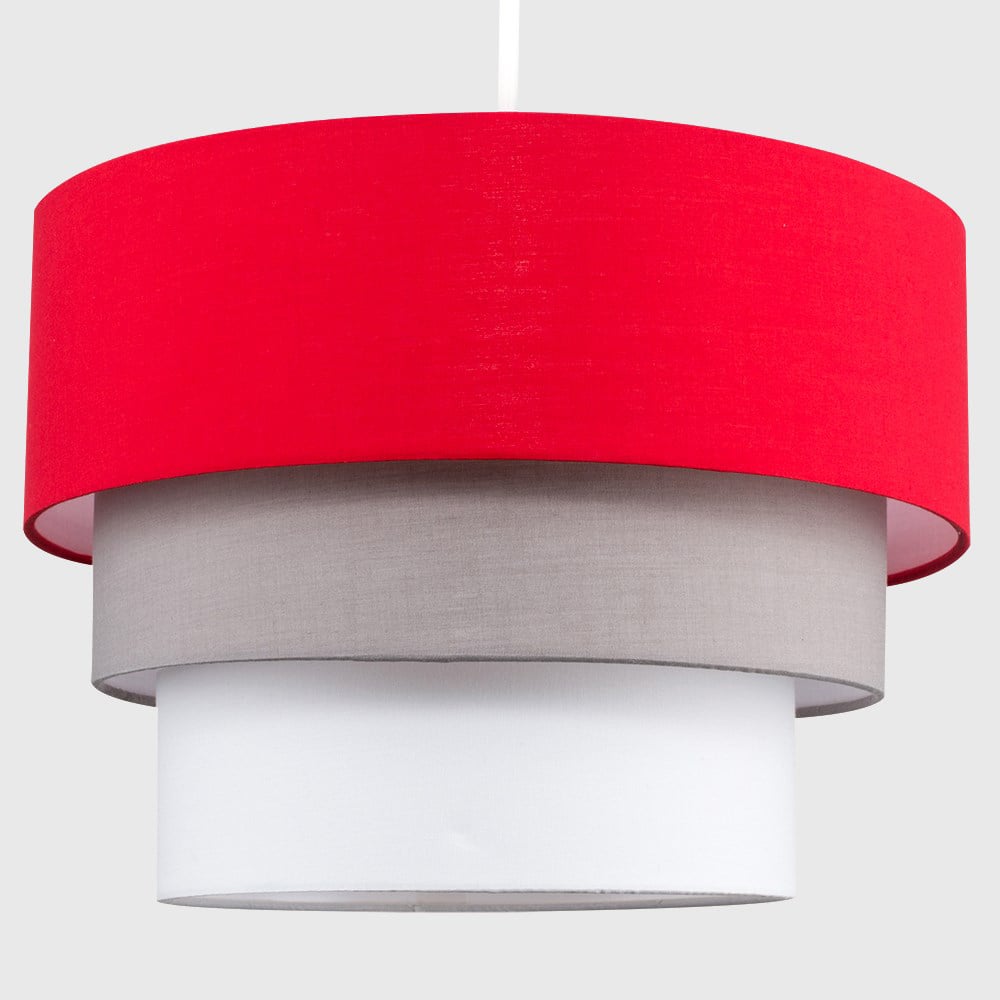 ValueLights Aztec 3 Tier Red Fabric Ceiling Light Shade Image 3