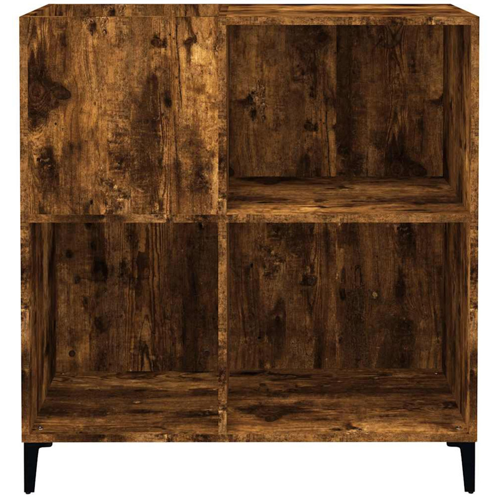 vidaXL 3 Shelf Smoked Oak Record Cabinet Image 4