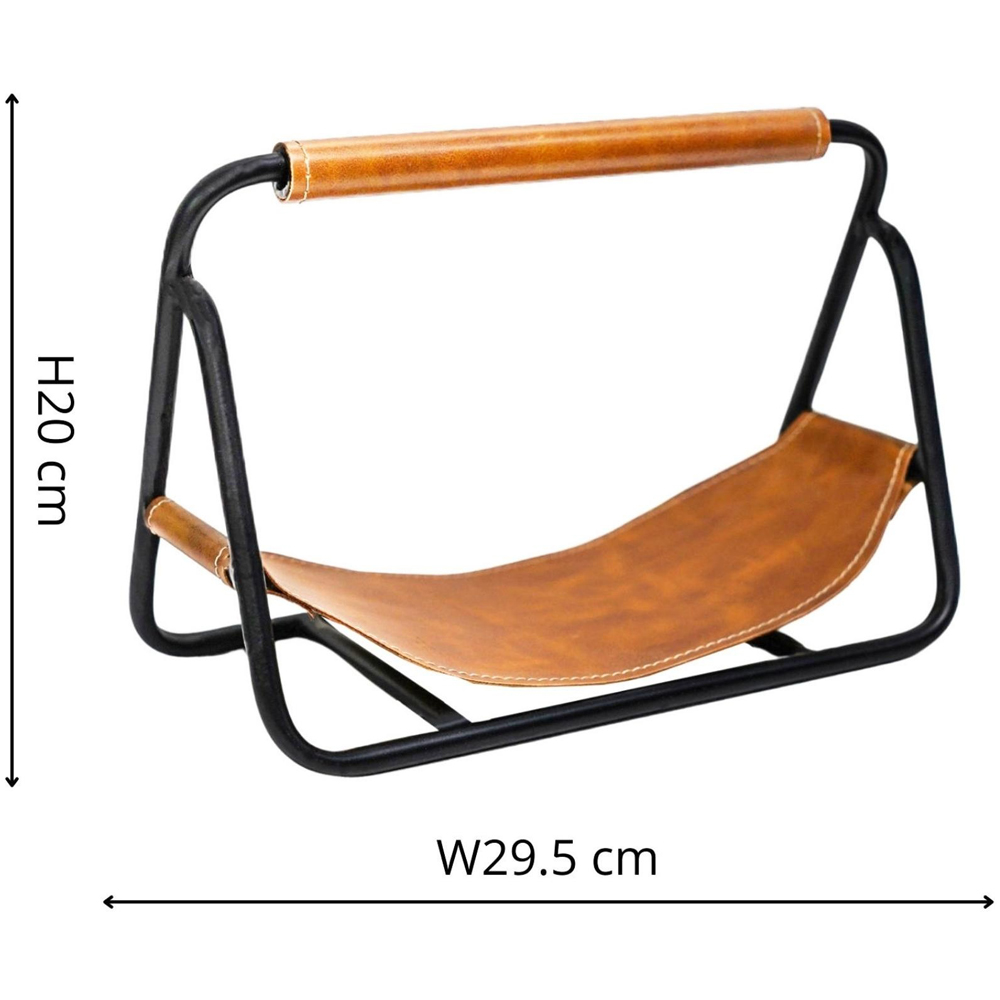 Ivyline Contemporary Black Hanging Leather Kindling Holder Image 6