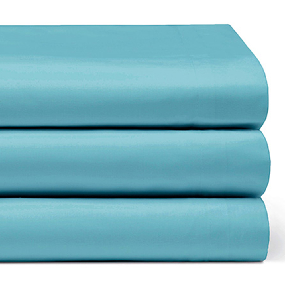 Serene Double Teal Flat Bed Sheet Image 2