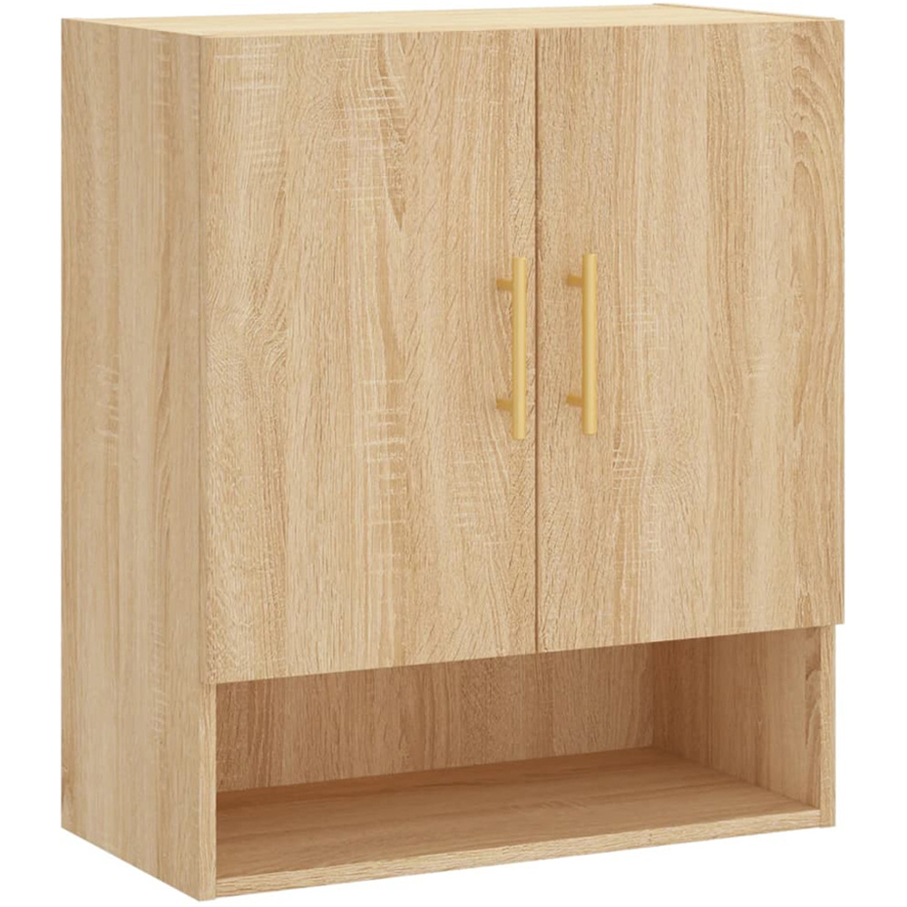 vidaXL 2 Door Single Shelf Sonoma Oak Wall Cabinet Image 2