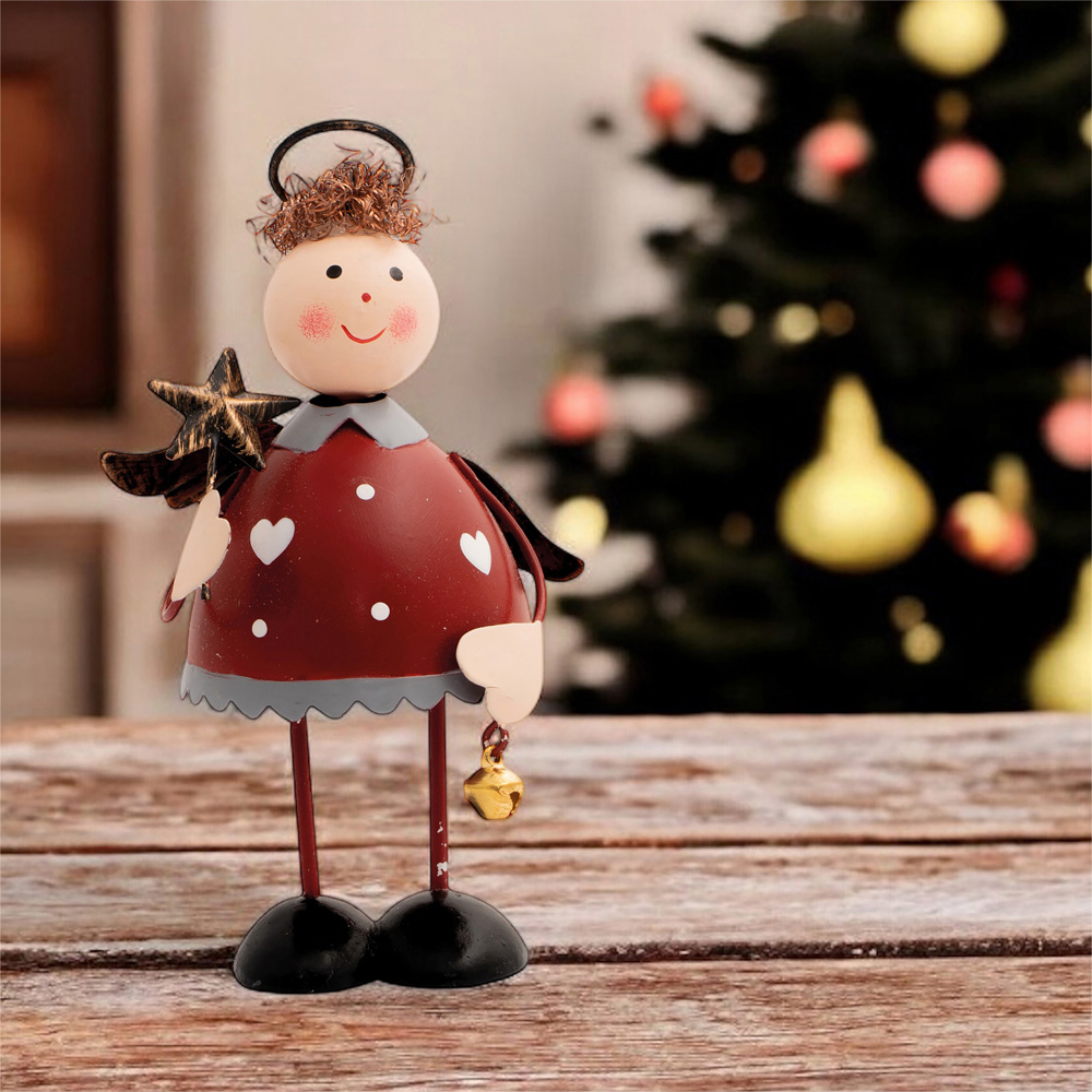 St Helens Red Coat Metal and Wood Angel Image 2