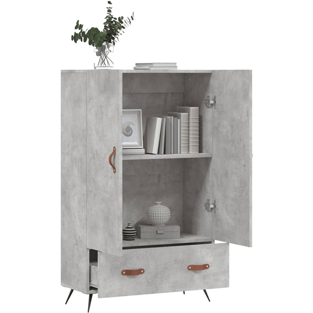 vidaXL 2 Door Single Drawer Concrete Grey Highboard Image 3
