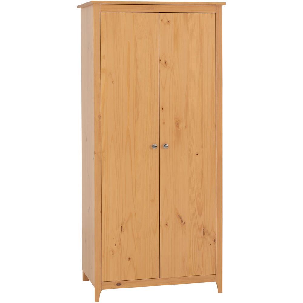 Seconique Oslo 2 Door Antique Pine Wardrobe Image 2