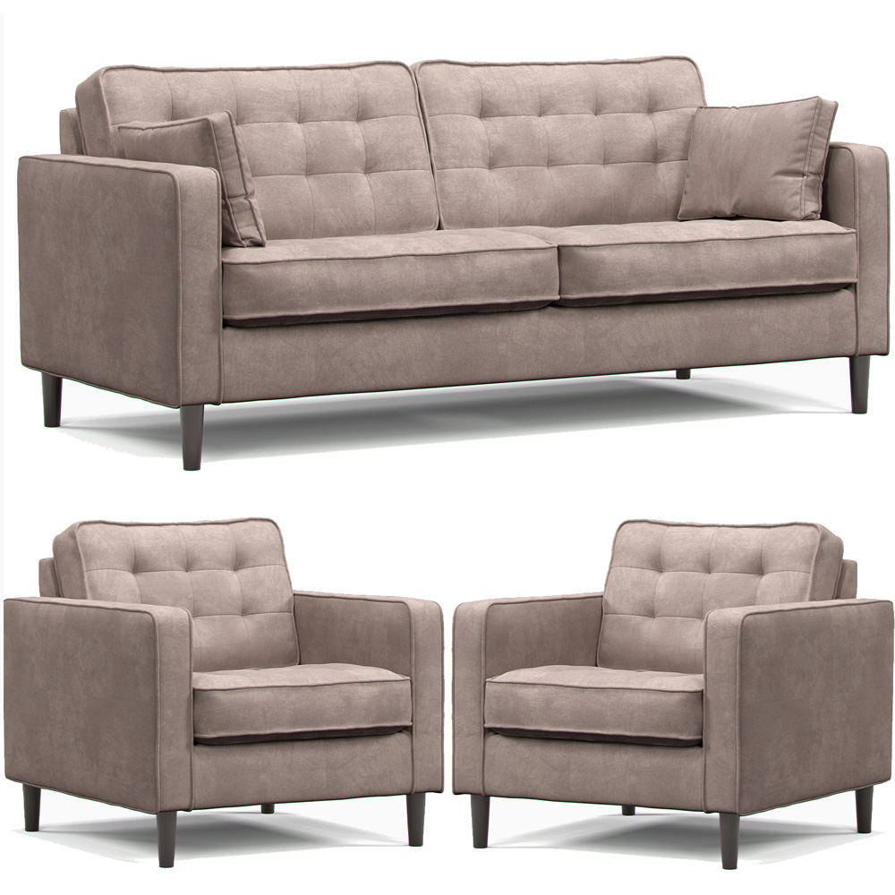 Eden 5 Seater Pewter Chenille Sofa Suite Image 2