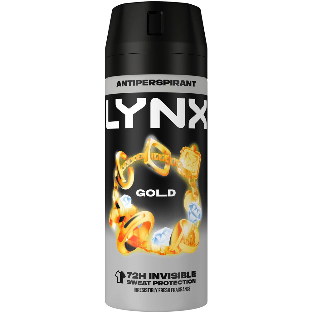 Lynx Gold 72H Protection Anti-Perspirant Anti-White Marks Deodorant Spray 150ml 36 Pack Image 2