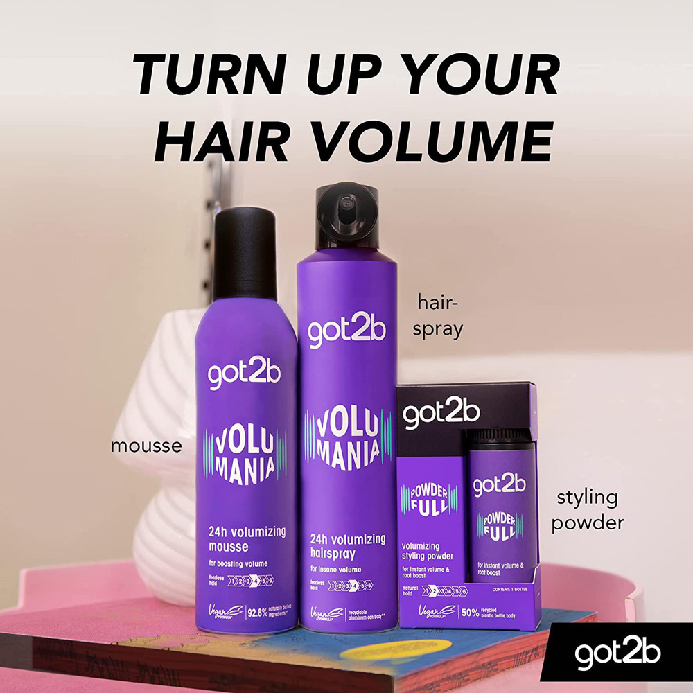 Schwarzkopf Got2b Volumania 24H Strong Hold and Insane Volume Hairspray 300ml 6 Pack Image 6