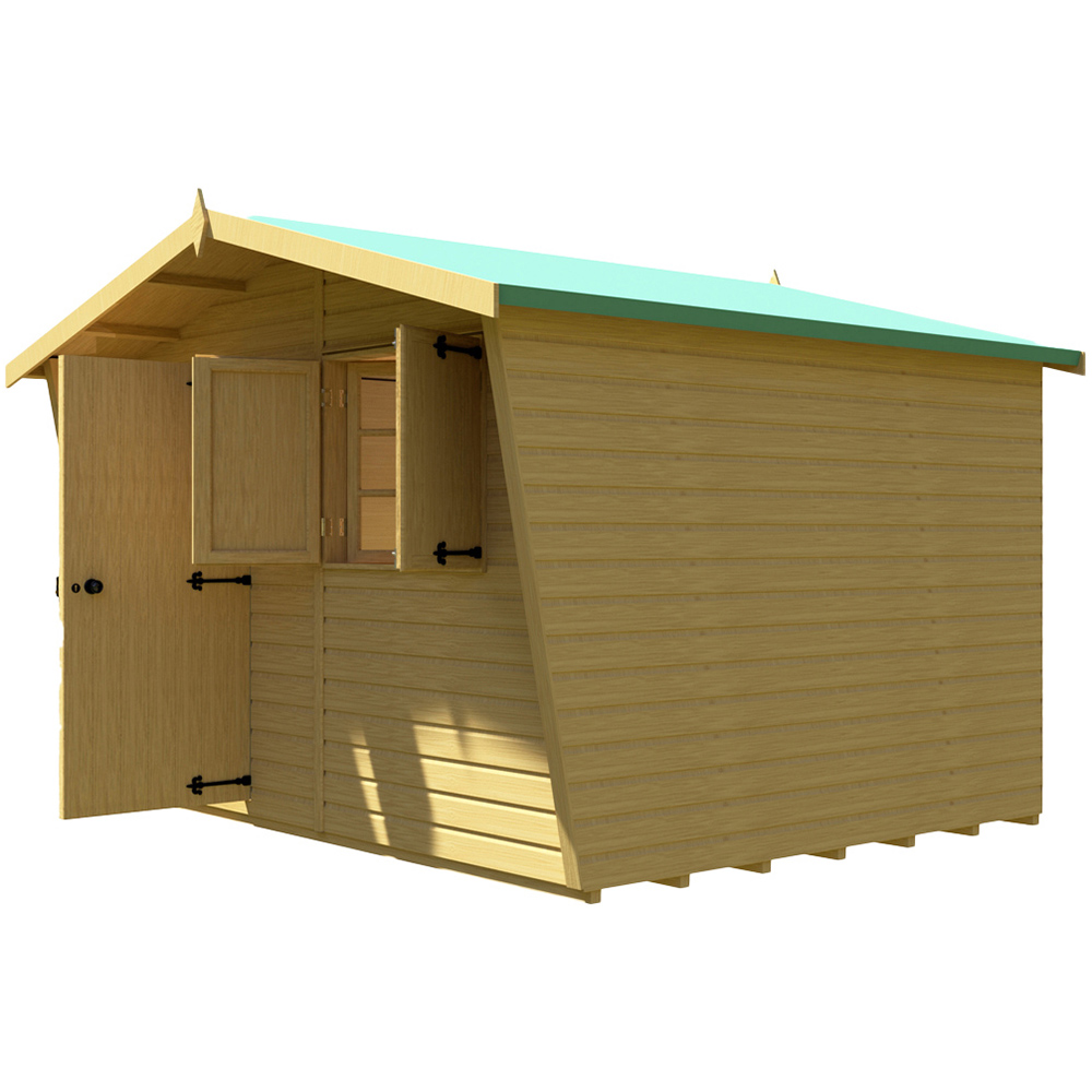 Shire 10 x 8ft Shiplap Style D Security Cabin Apex Garden Shed Image 4