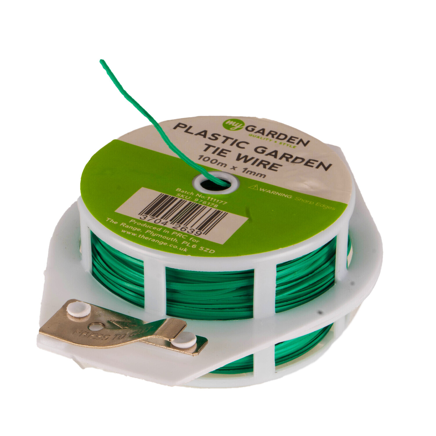 Plastic Garden Tie Wire with Cutter Green Image 2