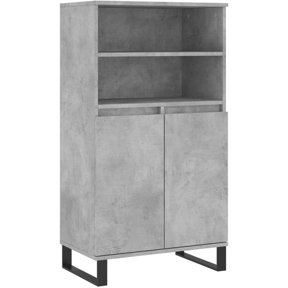 vidaXL 2 Door 2 Shelf Concrete Grey Highboard Image 2