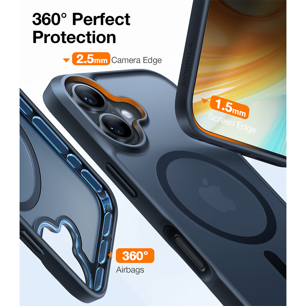 Torras Guardian Black iPhone 16 Magnetic Phone Case Image 8