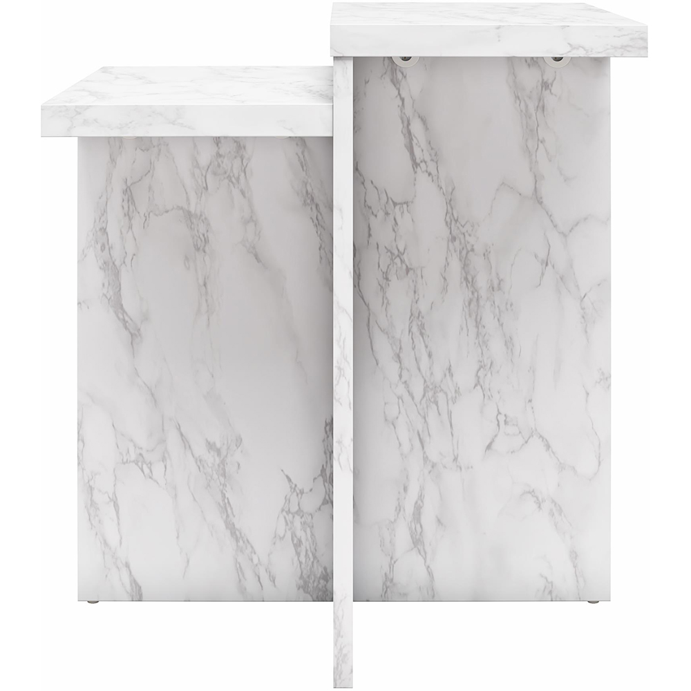 Dorel Home Brielle White Faux Marble Accent Table Image 3