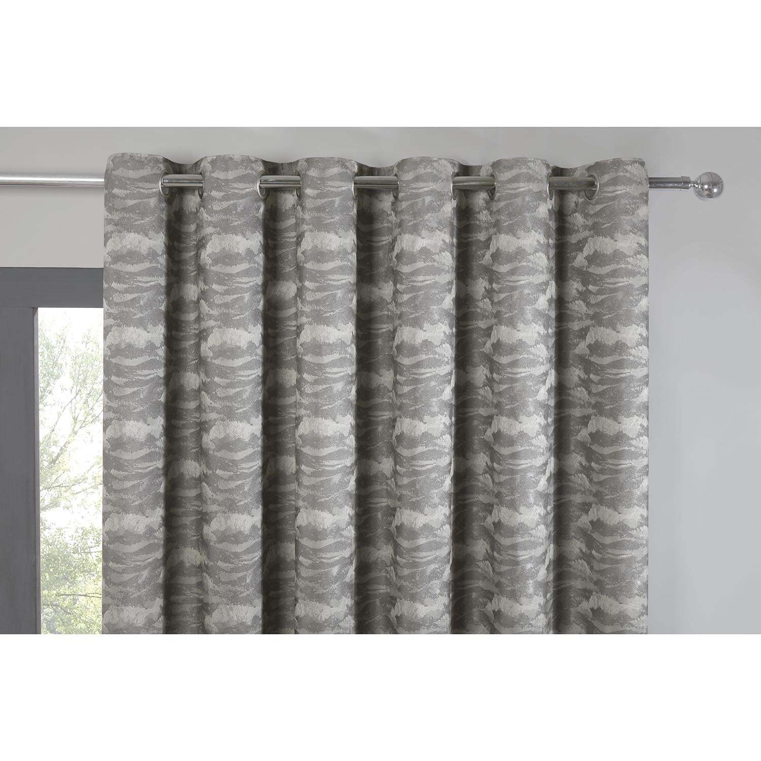 Astoria Eyelet Curtains - Grey / 229cm / 168cm Image 3