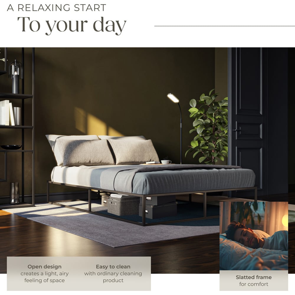 tectake Kyoto Double Steel Bed Frame Image 4