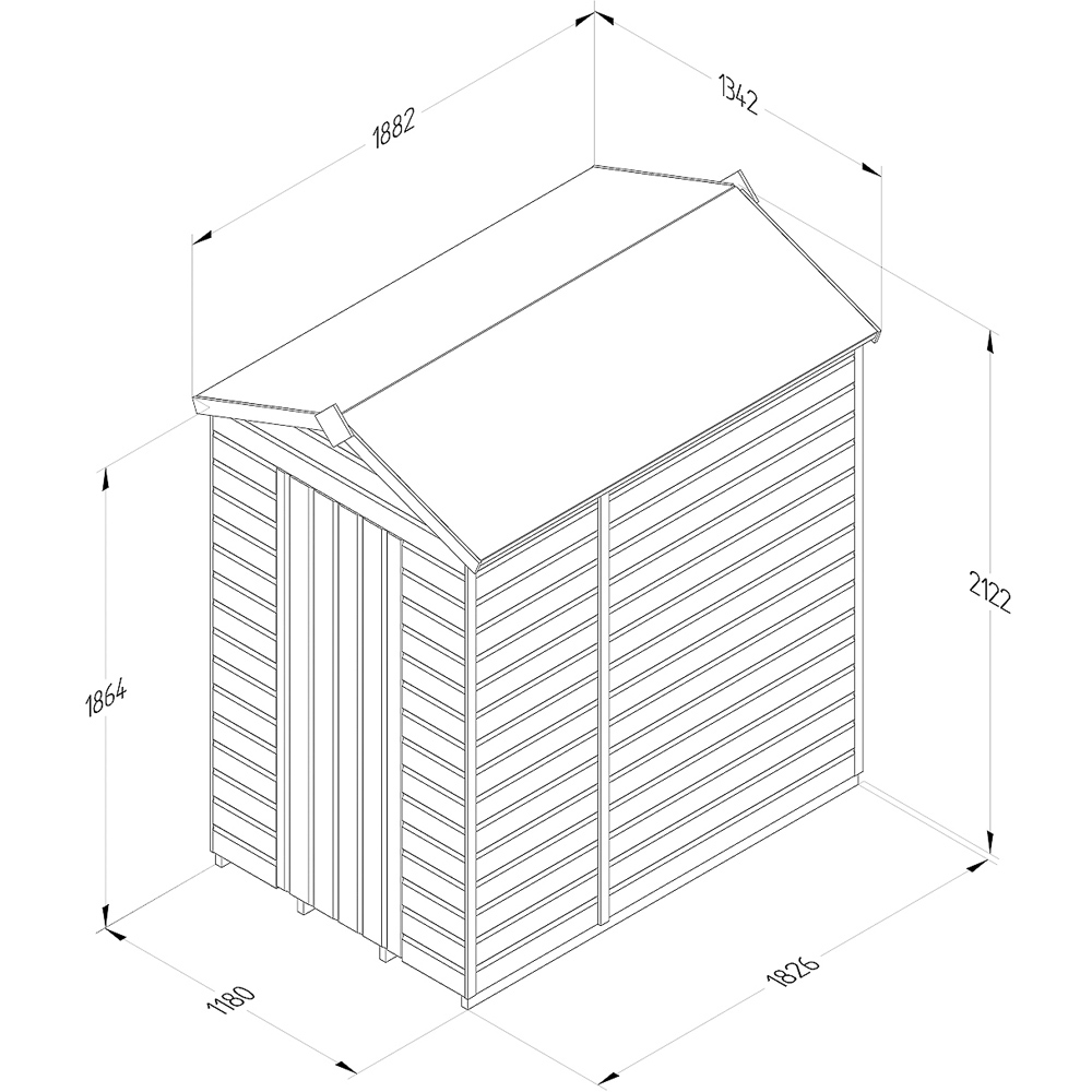 Forest Garden Beckwood 4 x 6ft Single Door Shiplap Apex Shed Image 9