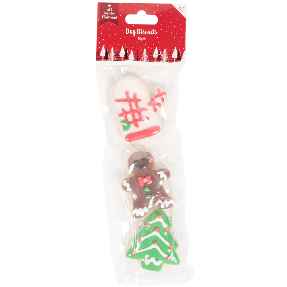Pack of 3 Festive Dog Biscuits Image 2