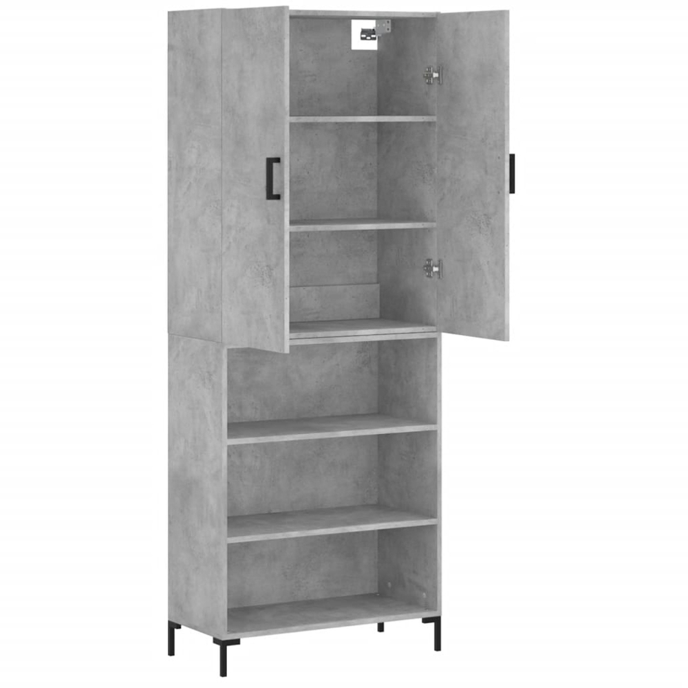vidaXL 2 Door 3 Shelf Concrete Grey Highboard Image 4