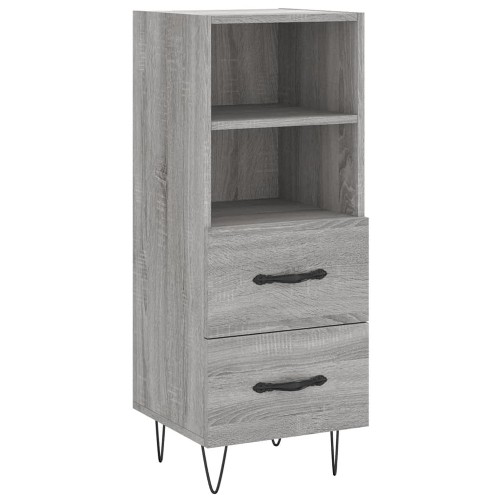vidaXL Single Door 2 Drawer 2 Shelf Grey Sonoma Highboard Image 7