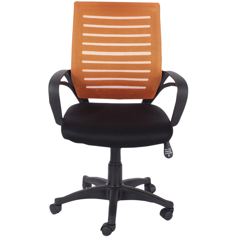 Loft Black and Orange Mesh Swivel Office Chair Image 2