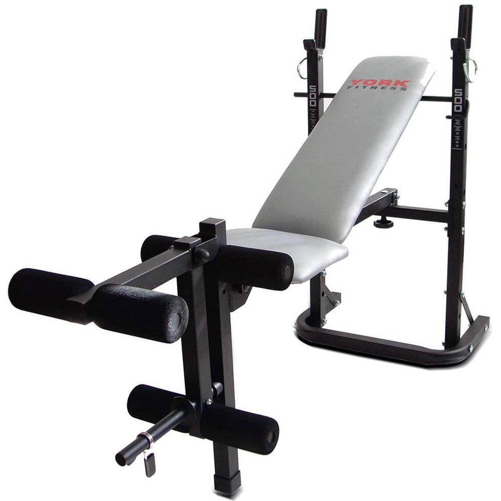 York B500 Black Foldable Barbell Weight Bench Image 1